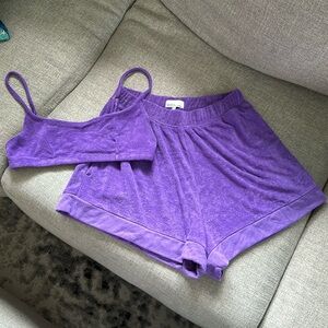 WeWoreWhat purple terry cloth set
